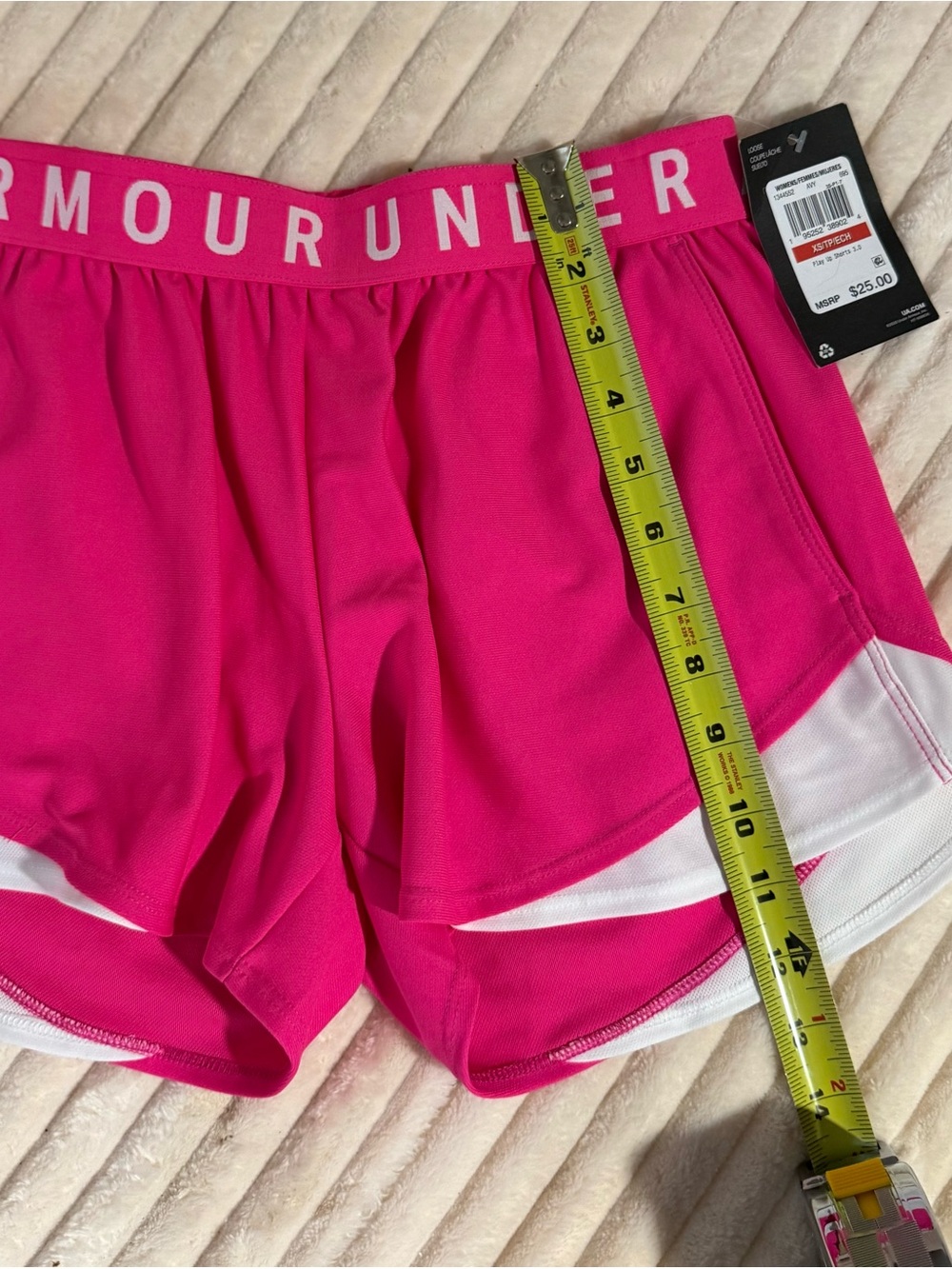 Under Armour Hot Pink Running Shorts with White Trim - NWT Size XS - Picture 4 of 6